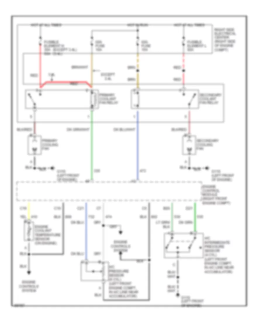 Cooling Fan Wiring Diagram with A C for Oldsmobile Cutlass Supreme 1992