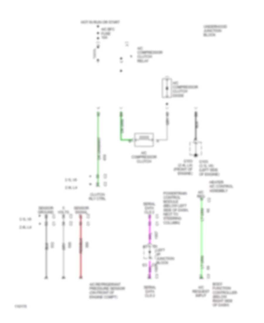 Электросхема компрессора для Oldsmobile Cutlass GL 1999