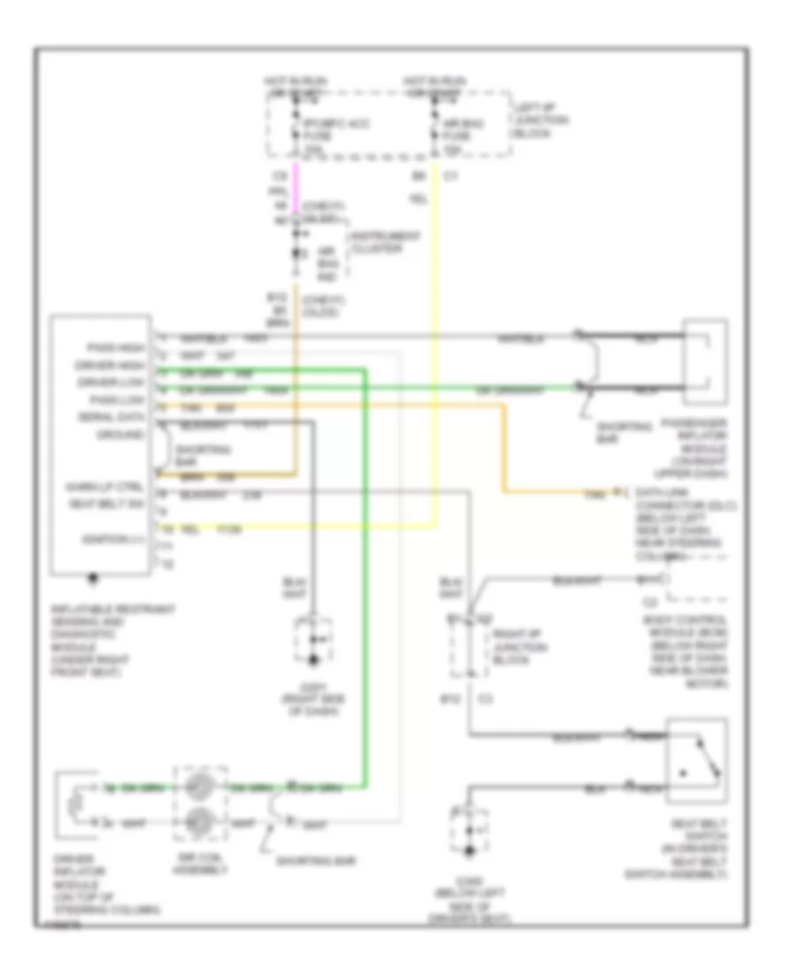 Supplemental Restraint Wiring Diagram for Oldsmobile Cutlass GLS 1999