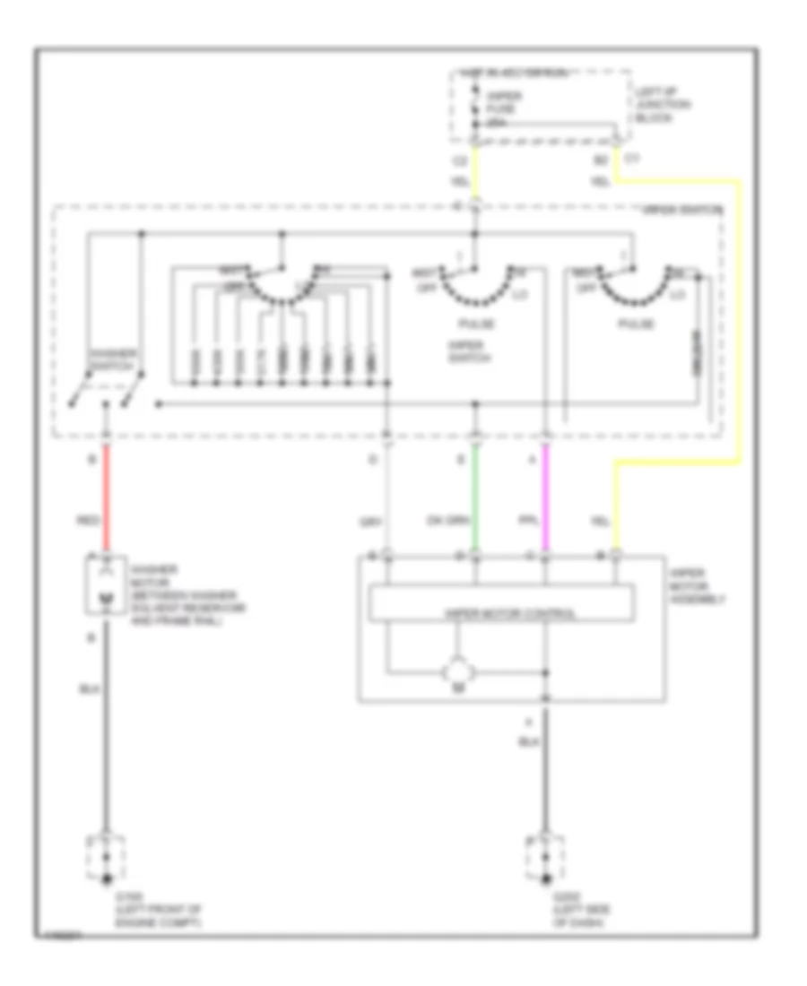 Электросхема стеклоочистителя, дворников и омывателя для Oldsmobile Cutlass GLS 1999