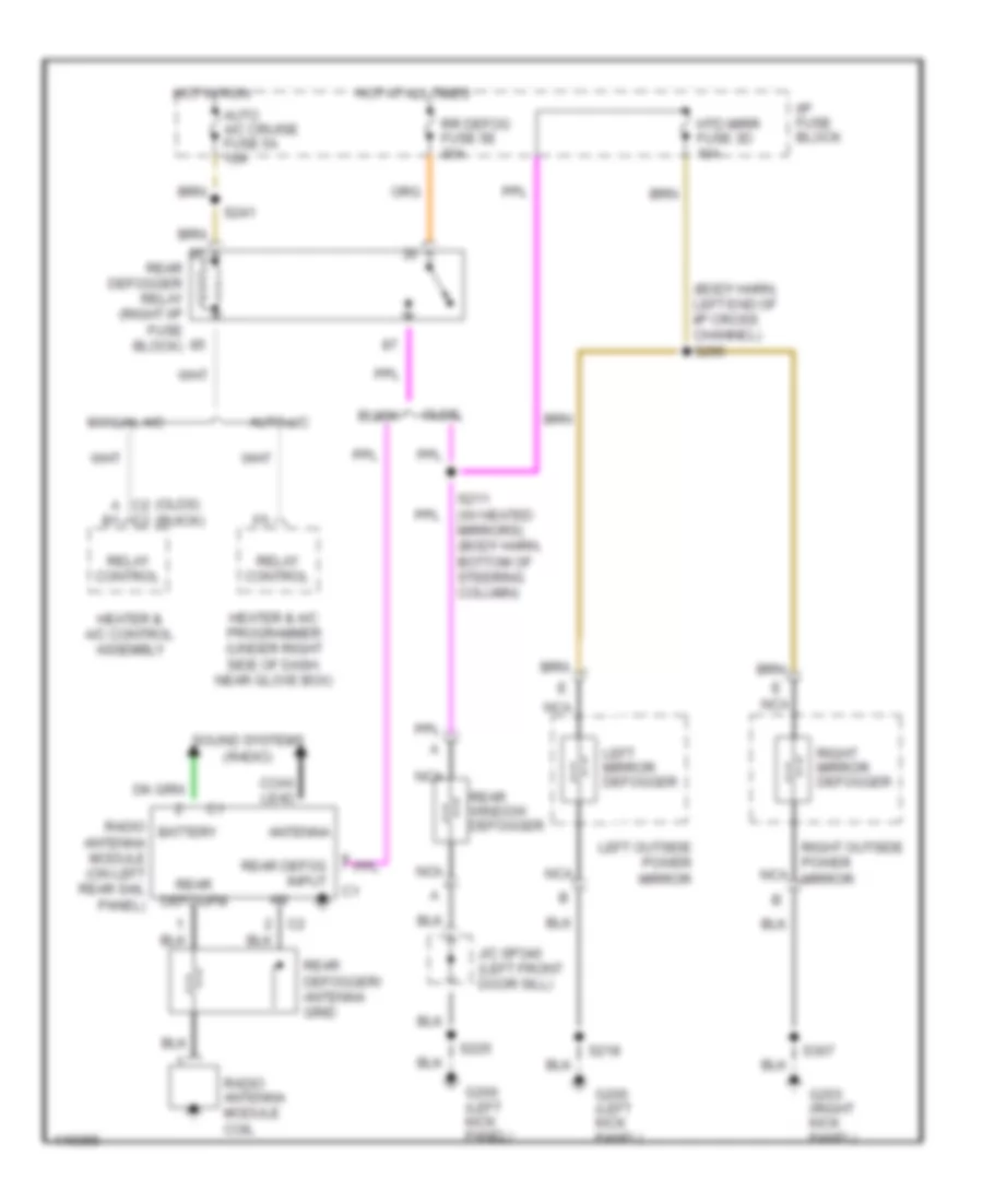 Defogger Wiring Diagram for Oldsmobile Eighty-Eight LS 1999