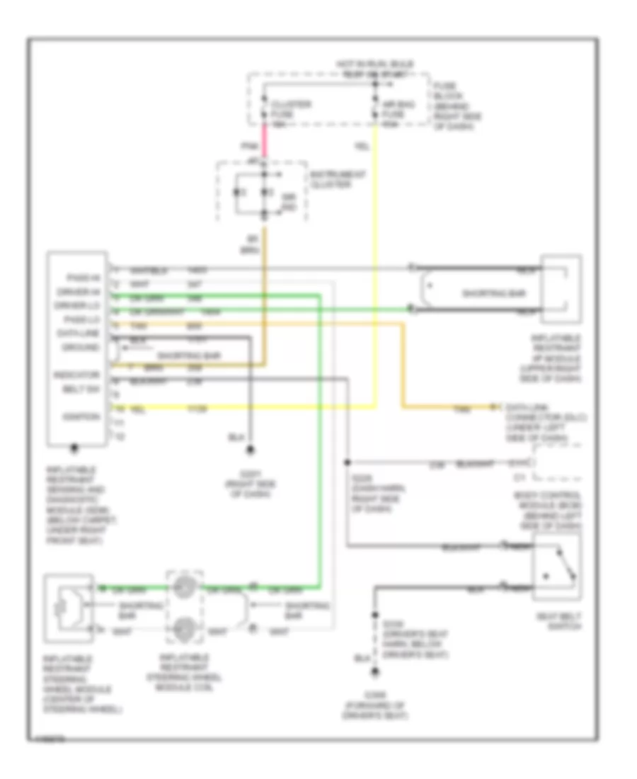 Supplemental Restraint Wiring Diagram for Oldsmobile Intrigue GL 1999