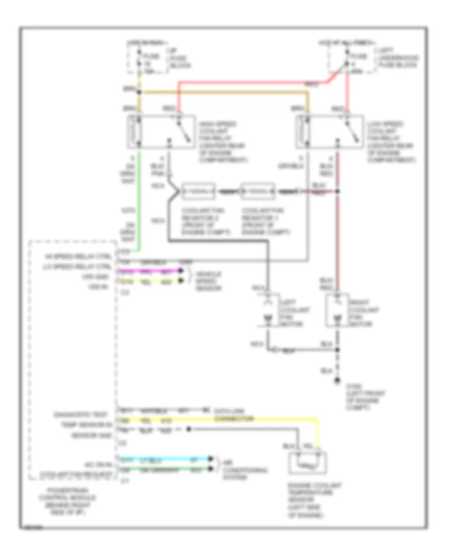 Cooling Fan Wiring Diagram for Oldsmobile Ninety-Eight Regency 1992