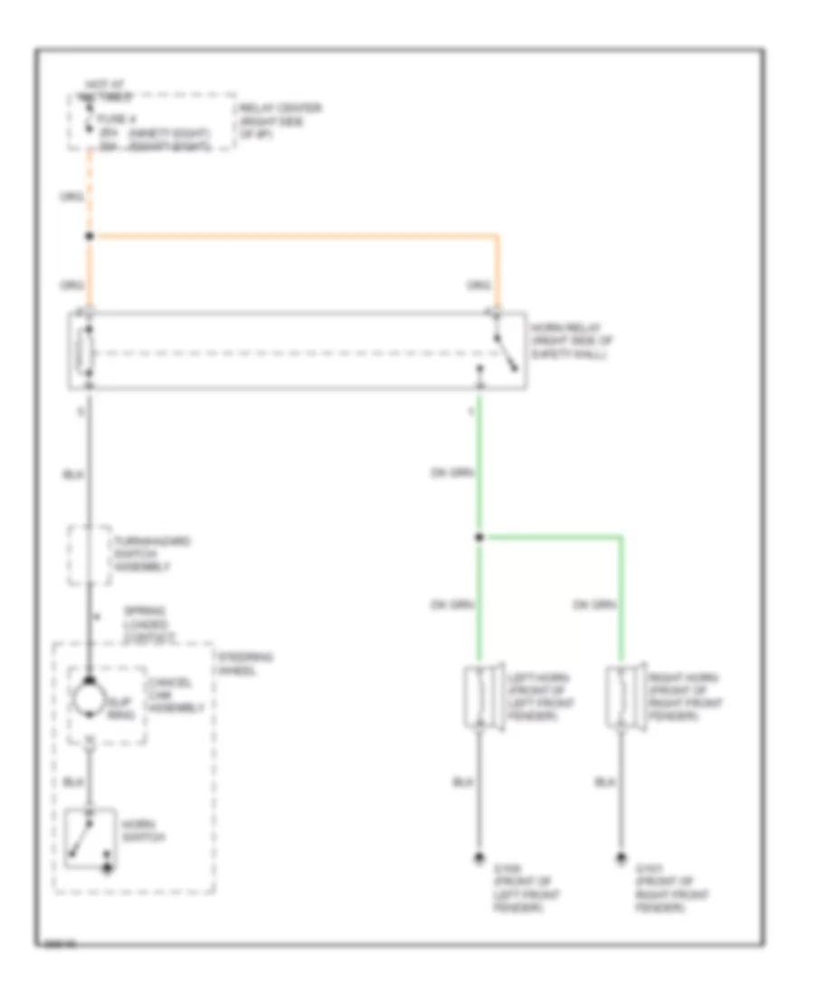 Horn Wiring Diagram for Oldsmobile Ninety Eight Regency Elite 1992