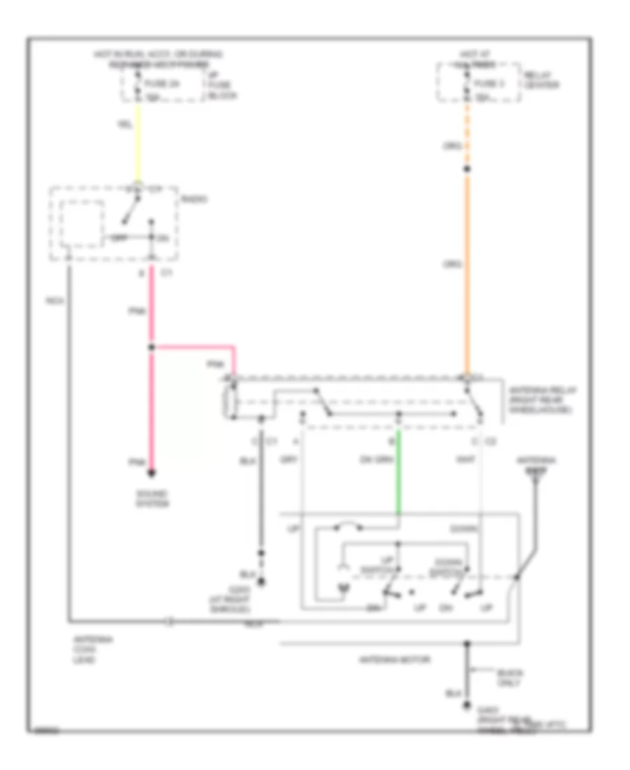 Power Antenna Wiring Diagram for Oldsmobile Ninety Eight Regency Elite 1992