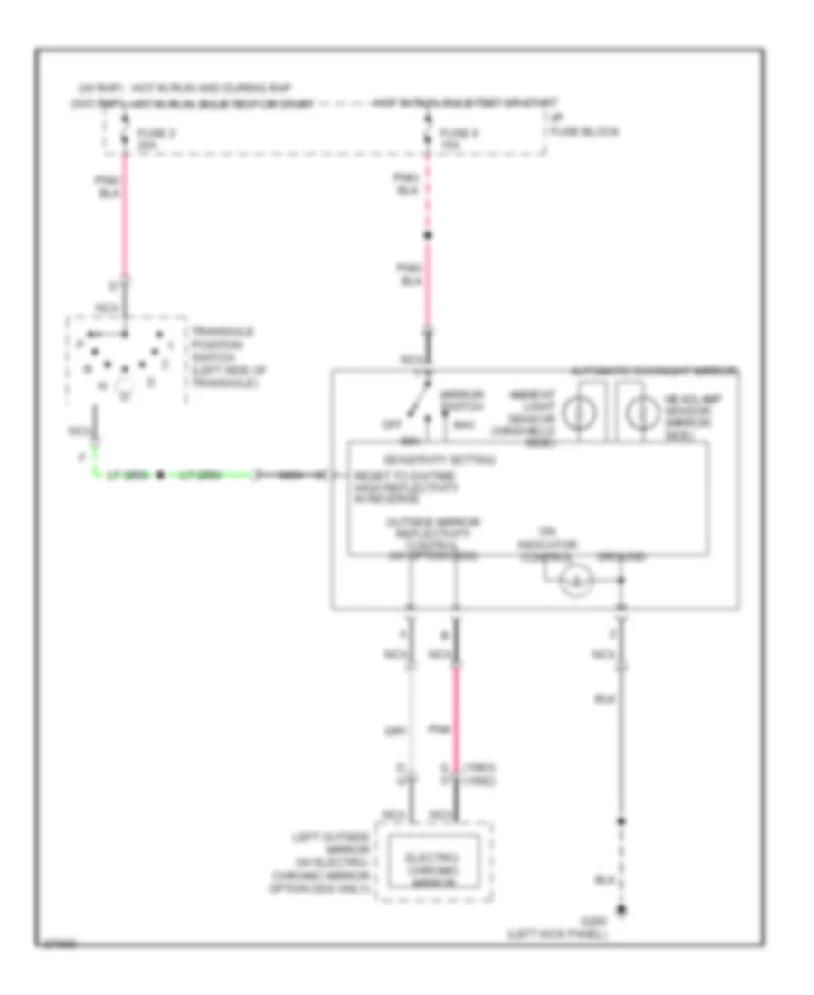 Automatic Day Night Mirror Wiring Diagram for Oldsmobile Ninety Eight Regency Elite 1992