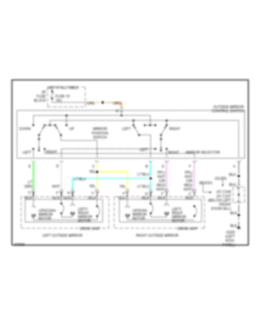 Power Mirror Wiring Diagram for Oldsmobile Ninety Eight Regency Elite 1992