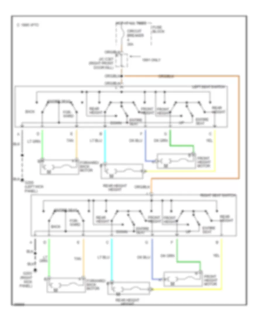 6 Way Power Seat Wiring Diagram for Oldsmobile Ninety Eight Regency Elite 1992