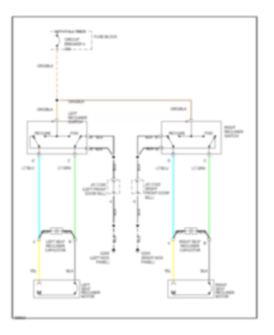 Recliner Wiring Diagram Touring Sedan without Lumbar for Oldsmobile Ninety Eight Regency Elite 1992