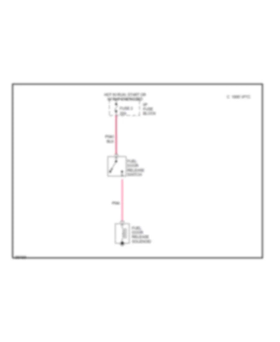 Fuel Door Release Wiring Diagram for Oldsmobile Ninety Eight Regency Elite 1992