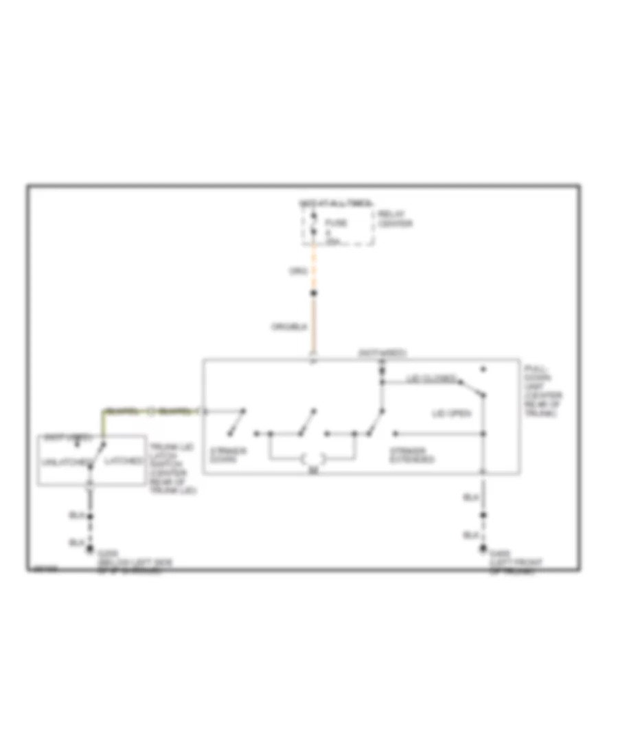 Trunk Pull Down Wiring Diagram for Oldsmobile Ninety Eight Regency Elite 1992