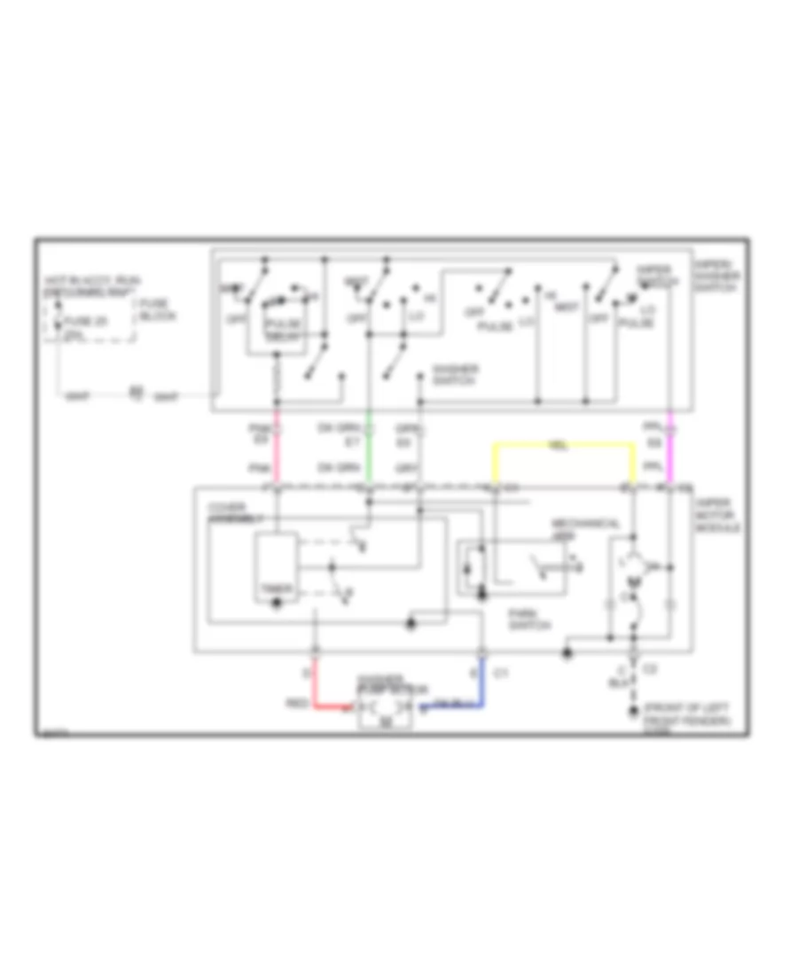 Interval Wiper Washer Wiring Diagram for Oldsmobile Ninety Eight Regency Elite 1992