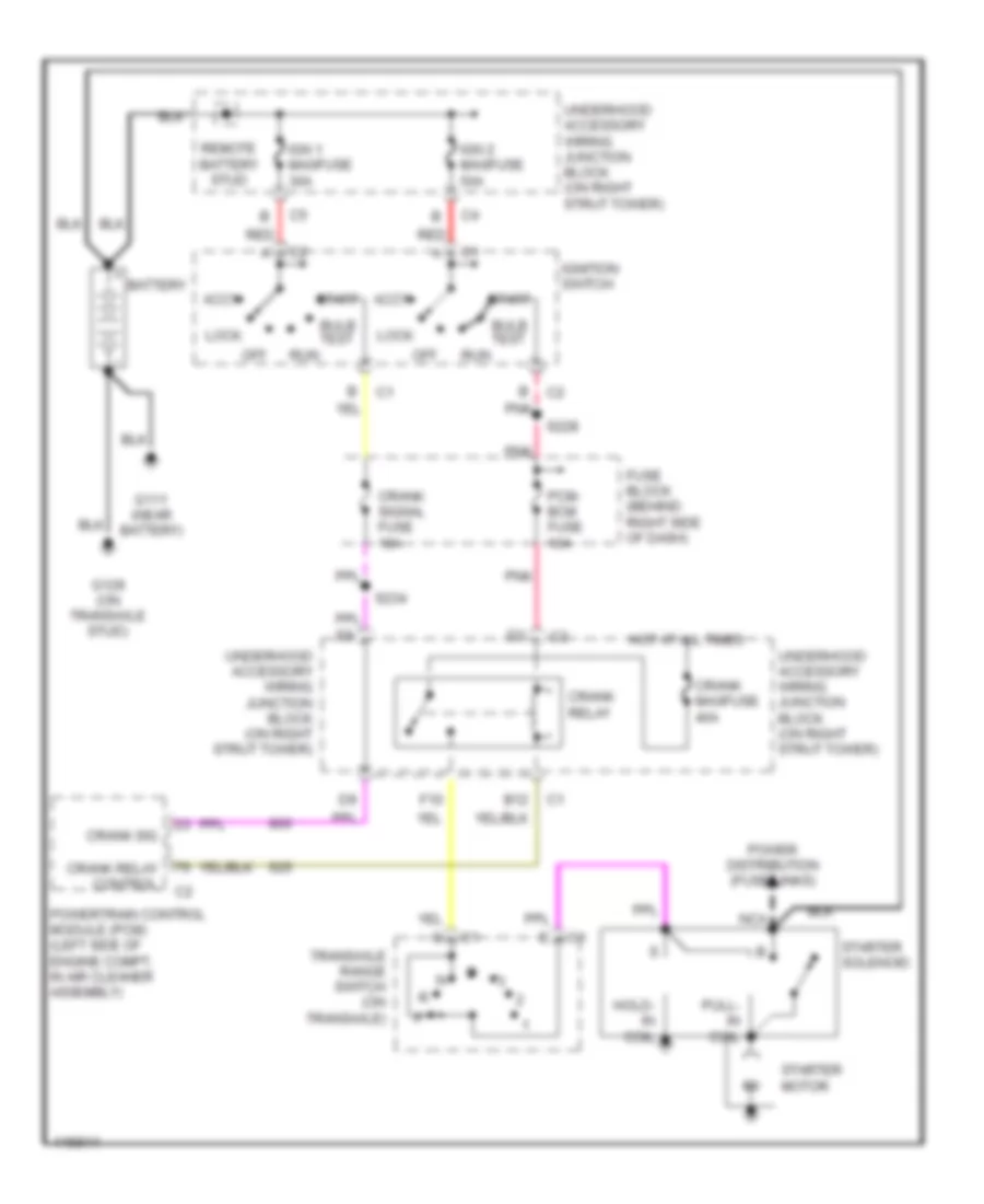 Starting Wiring Diagram for Oldsmobile Intrigue GX 1999