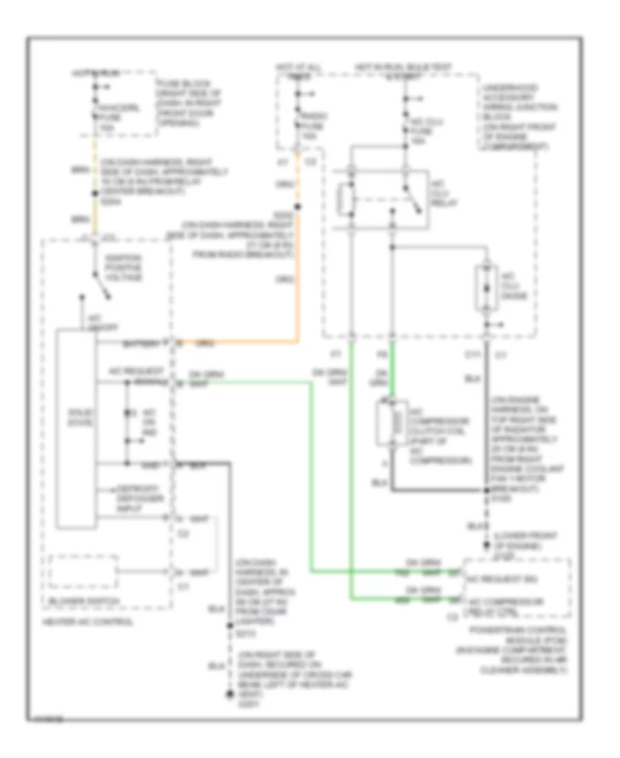 Электросхема компрессора для Oldsmobile Silhouette Premiere Edition 1999