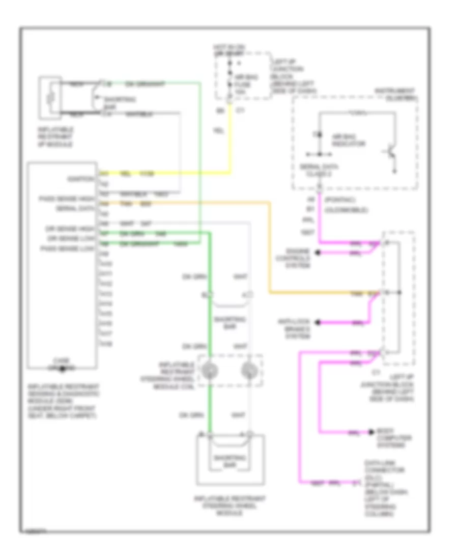 Supplemental Restraint Wiring Diagram for Oldsmobile Alero GL 2000