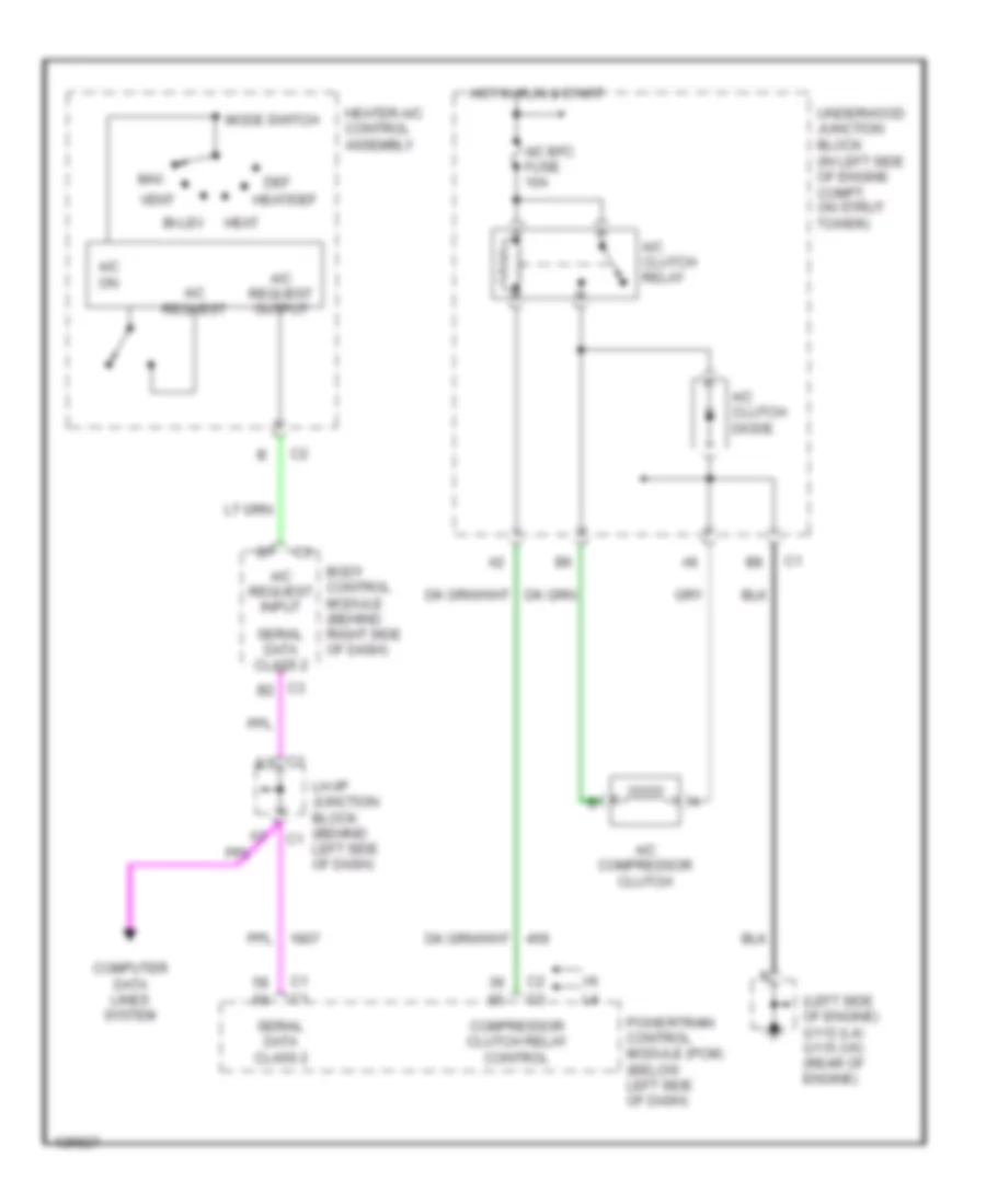 Compressor Wiring Diagram for Oldsmobile Alero GX 2000
