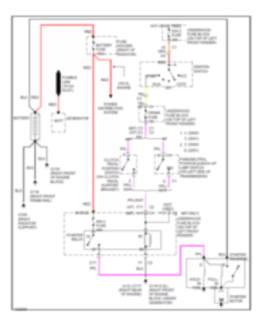 Starting Wiring Diagram for Oldsmobile Bravada 2000