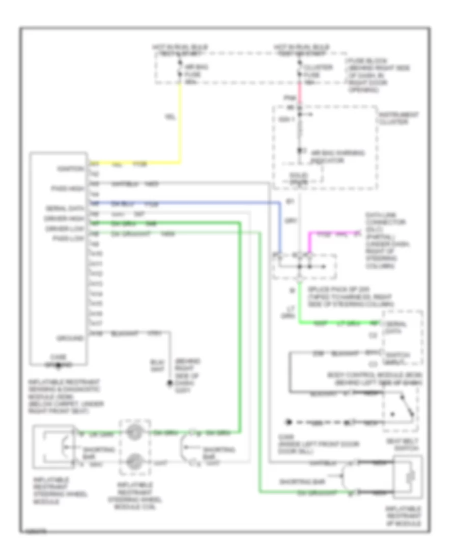 Supplemental Restraint Wiring Diagram for Oldsmobile Intrigue GL 2000
