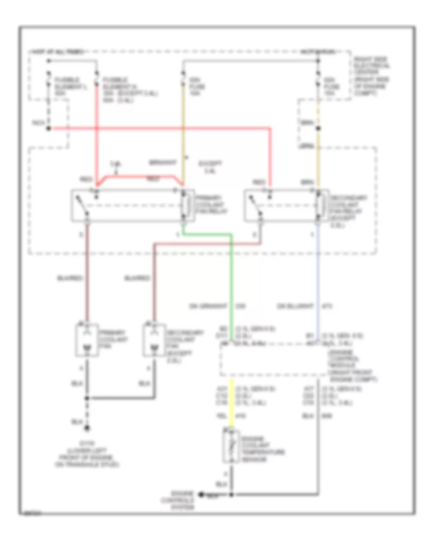 Cooling Fan Wiring Diagram for Oldsmobile Cutlass Supreme 1993