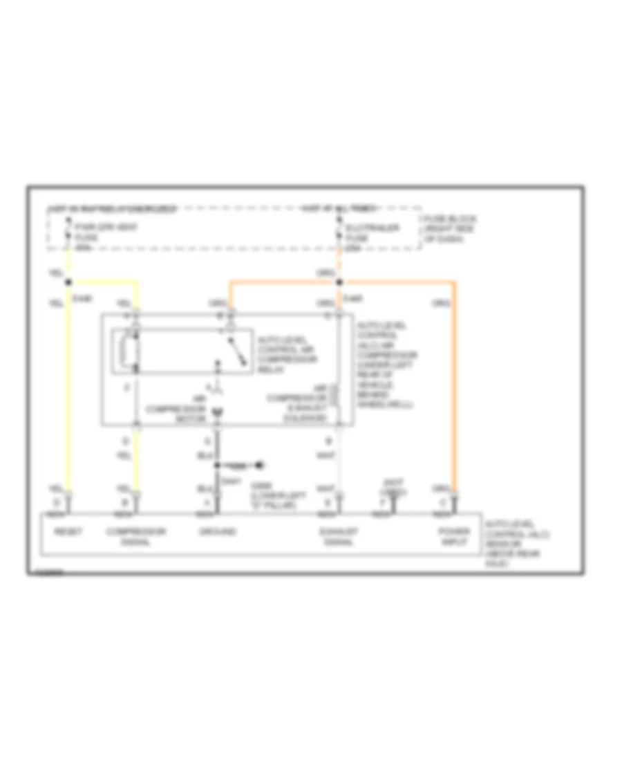 Electronic Suspension Wiring Diagram, without Inflator for Oldsmobile Silhouette GL 2000