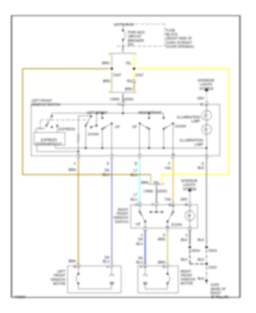 Front Windows Wiring Diagram for Oldsmobile Silhouette GL 2000