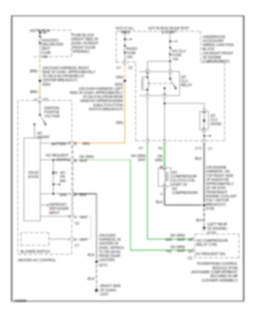 Электросхема компрессора для Oldsmobile Silhouette GLS 2000