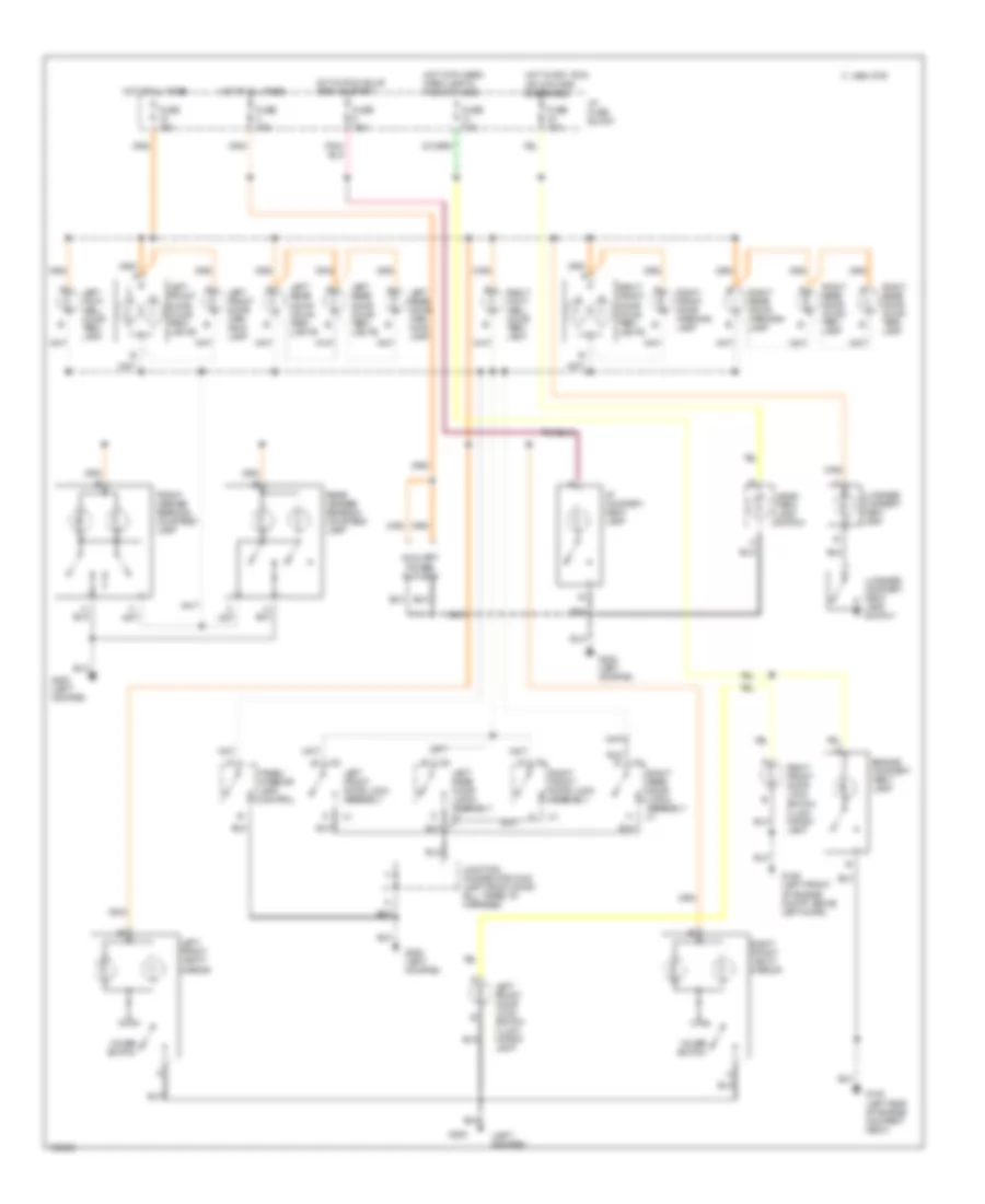 Courtesy Lamps Wiring Diagram, without Illuminated Entry for Oldsmobile Eighty-Eight Royale 1993