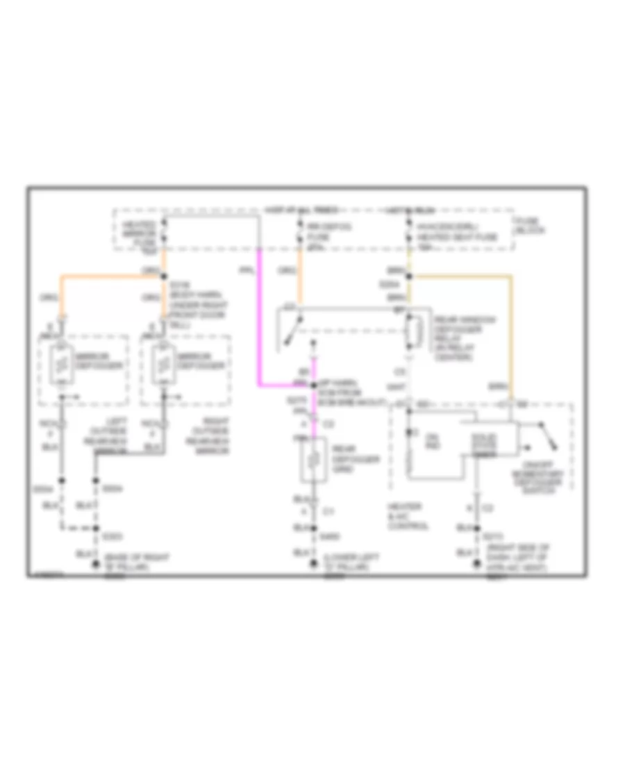 Defogger Wiring Diagram for Oldsmobile Silhouette Premiere Edition 2000