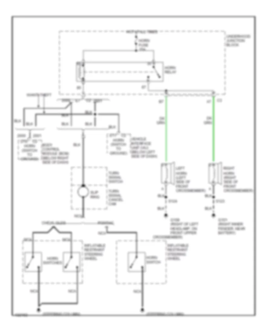 Horn Wiring Diagram for Oldsmobile Silhouette Premiere Edition 2000