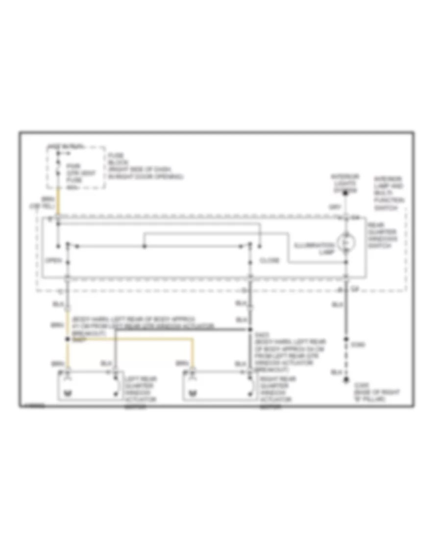 Rear Quarter Windows Wiring Diagram for Oldsmobile Silhouette Premiere Edition 2000