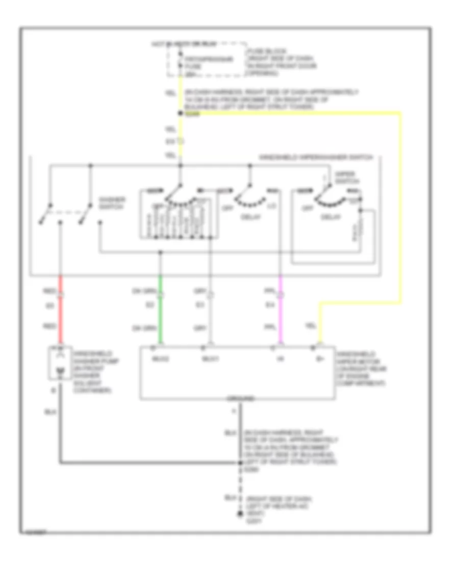 Front Wiper Washer Wiring Diagram for Oldsmobile Silhouette Premiere Edition 2000