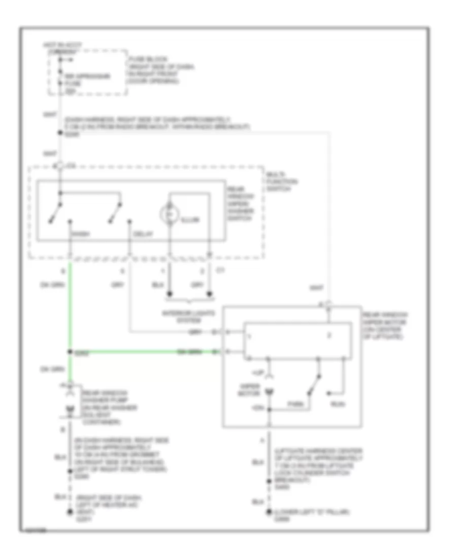 Rear WiperWasher Wiring Diagram for Oldsmobile Silhouette Premiere Edition 2000