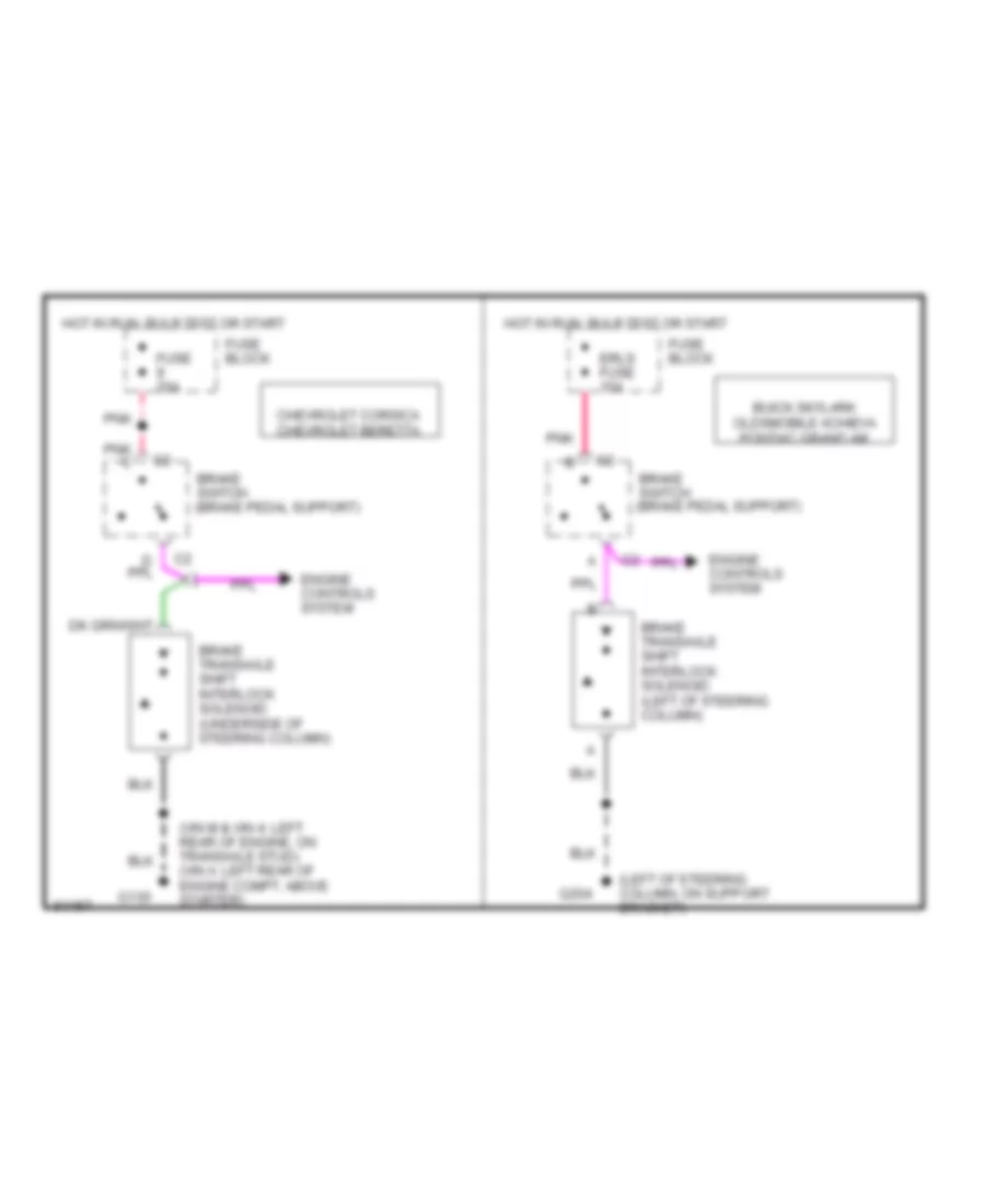 Shift Interlock Wiring Diagram for Oldsmobile Achieva SL 1994