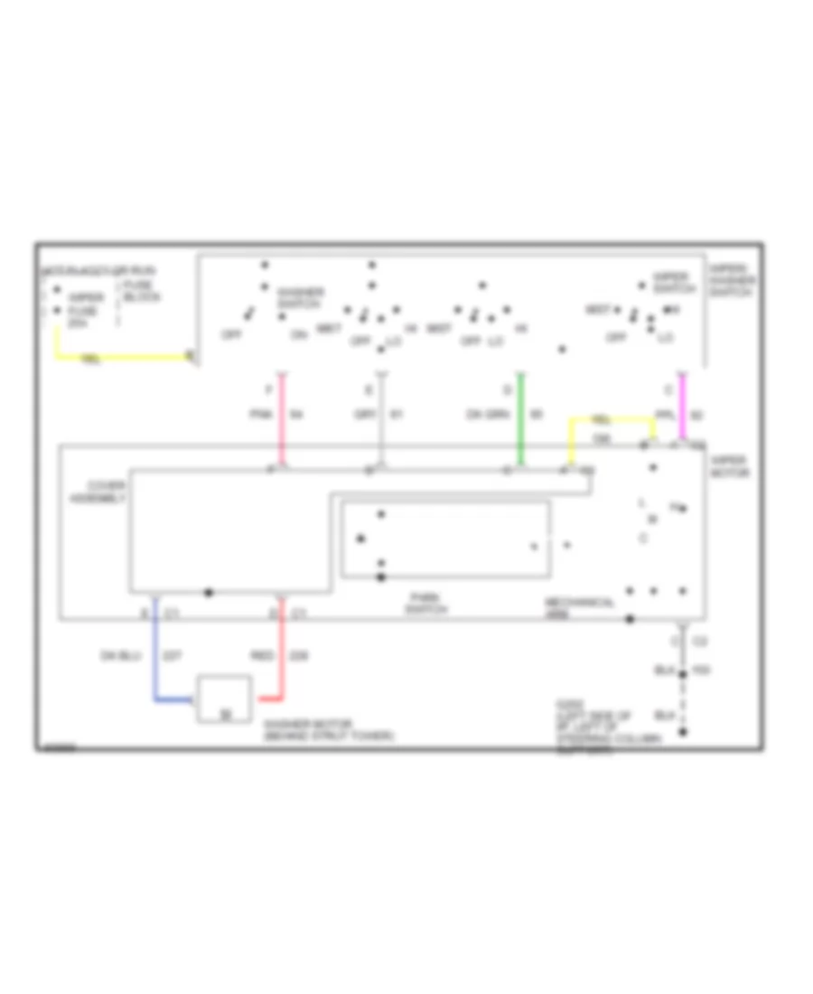 Электросхема стеклоочистителя, дворников и омывателя С 2 скоростями для Oldsmobile Achieva SL 1994