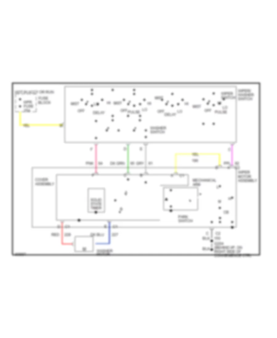 Interval Wiper Washer Wiring Diagram for Oldsmobile Achieva SL 1994