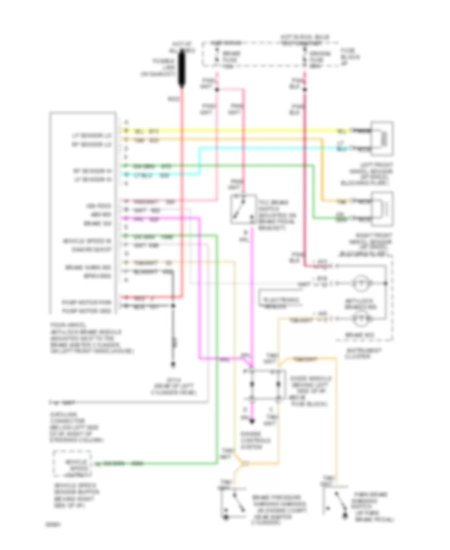 All-Wheel ABS Wiring Diagram for Oldsmobile Bravada 1994