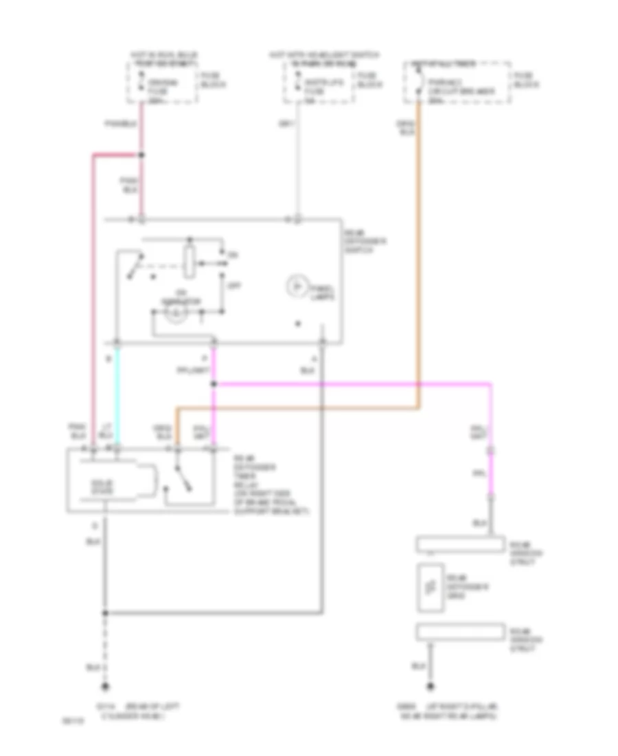 Defogger Wiring Diagram for Oldsmobile Bravada 1994