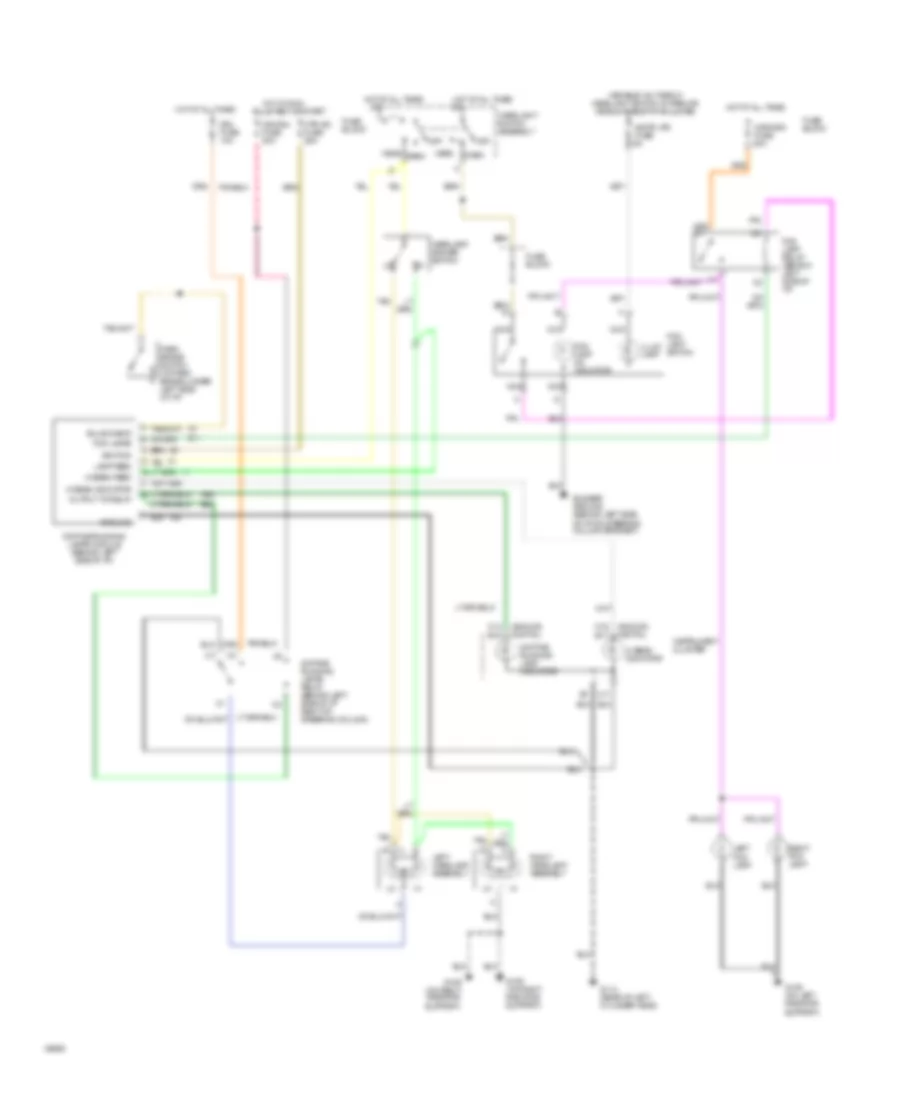 Headlamps Fog Lamps Wiring Diagram with DRL for Oldsmobile Bravada 1994