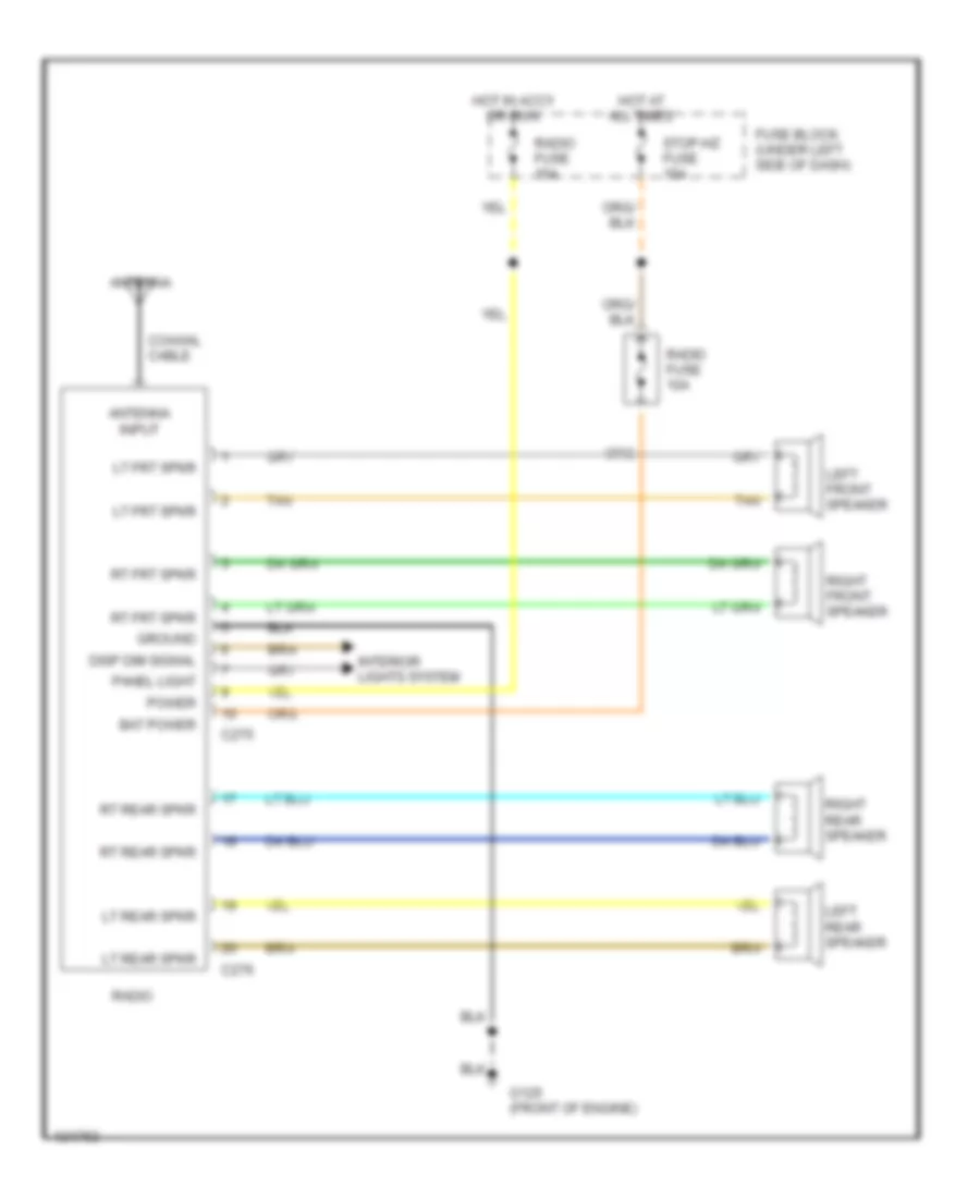 Radio Wiring Diagrams for Oldsmobile Bravada 1994