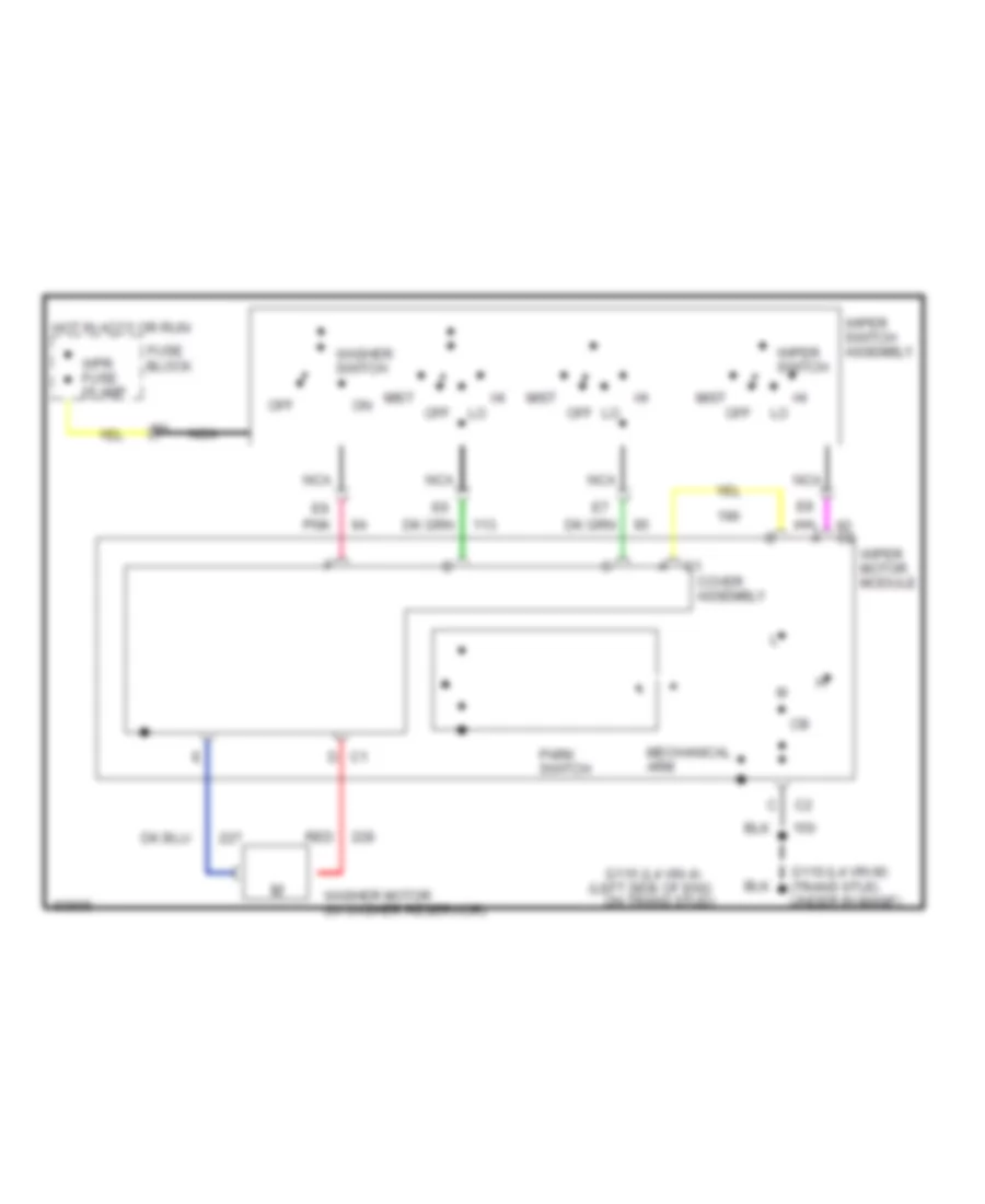Электросхема стеклоочистителя, дворников и омывателя С 2 скоростями для Oldsmobile Cutlass Ciera S 1994