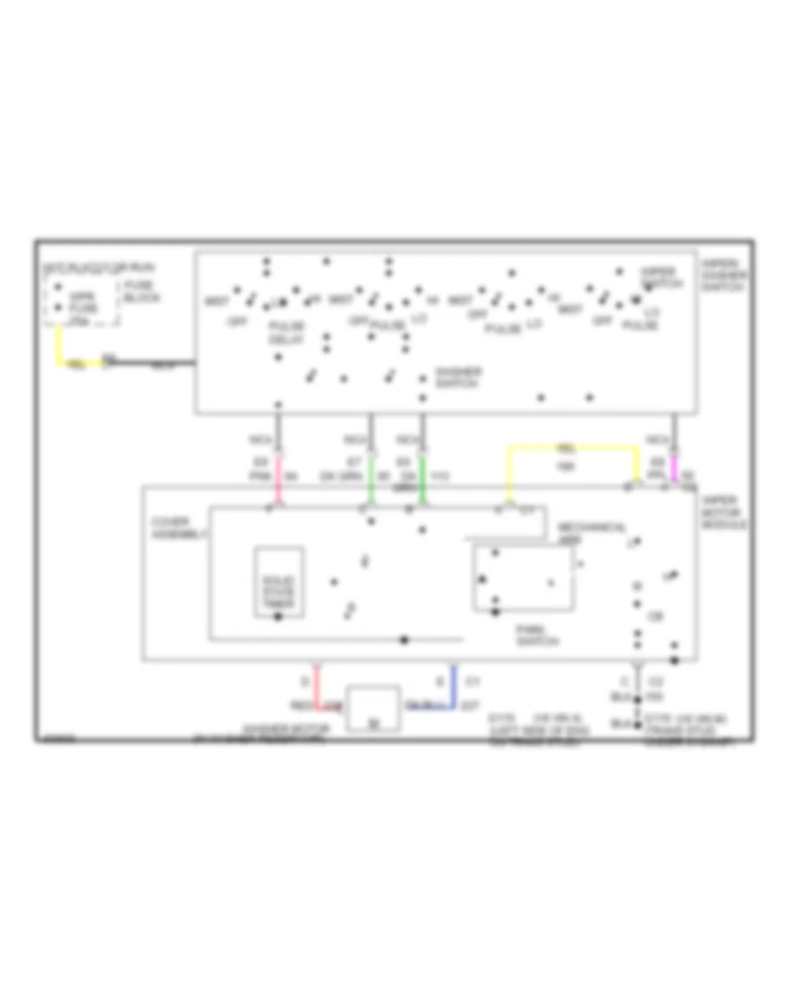 Электросхема стеклоочистителя, дворников и омывателя Интервала для Oldsmobile Cutlass Ciera S 1994