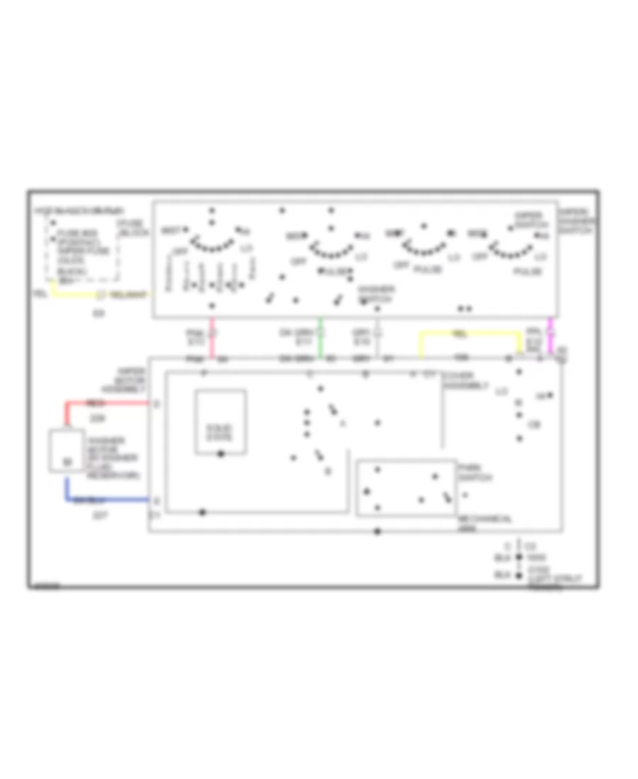Электросхема стеклоочистителя, дворников и омывателя Интервала для Oldsmobile Cutlass Supreme SL 1994