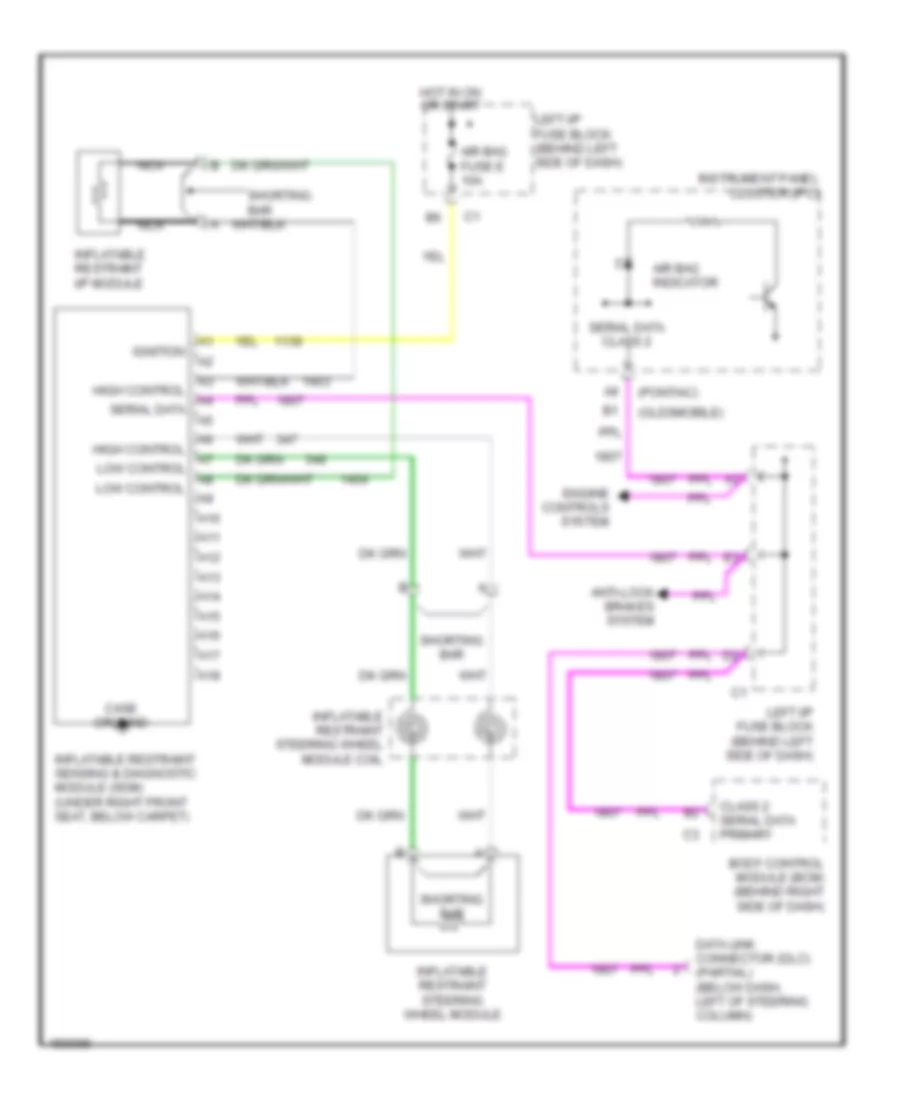 Supplemental Restraint Wiring Diagram for Oldsmobile Alero GX 2002