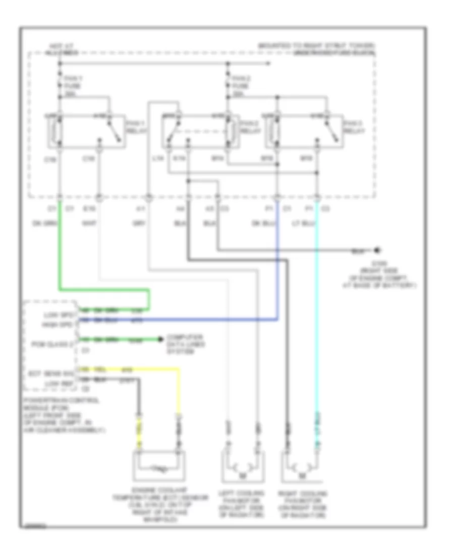 3.8L VIN 2, Электросхема системы охлаждения для Pontiac Grand Prix GXP 2007