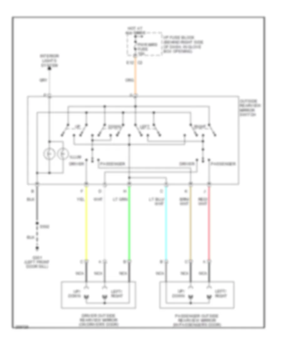 Электросхема привода зеркал для Pontiac Grand Prix GXP 2007