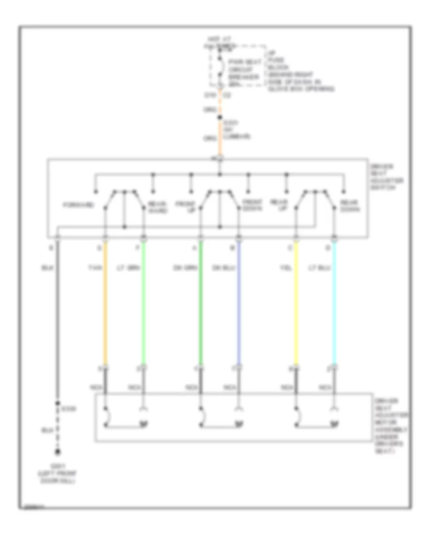 Электросхема привода водительского сиденья для Pontiac Grand Prix GXP 2007