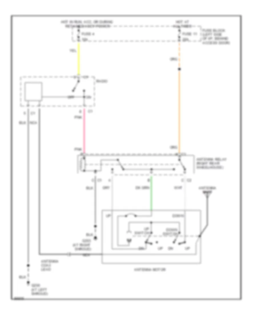 Power Antenna Wiring Diagram, LE & SE для Pontiac Bonneville SSE 1990