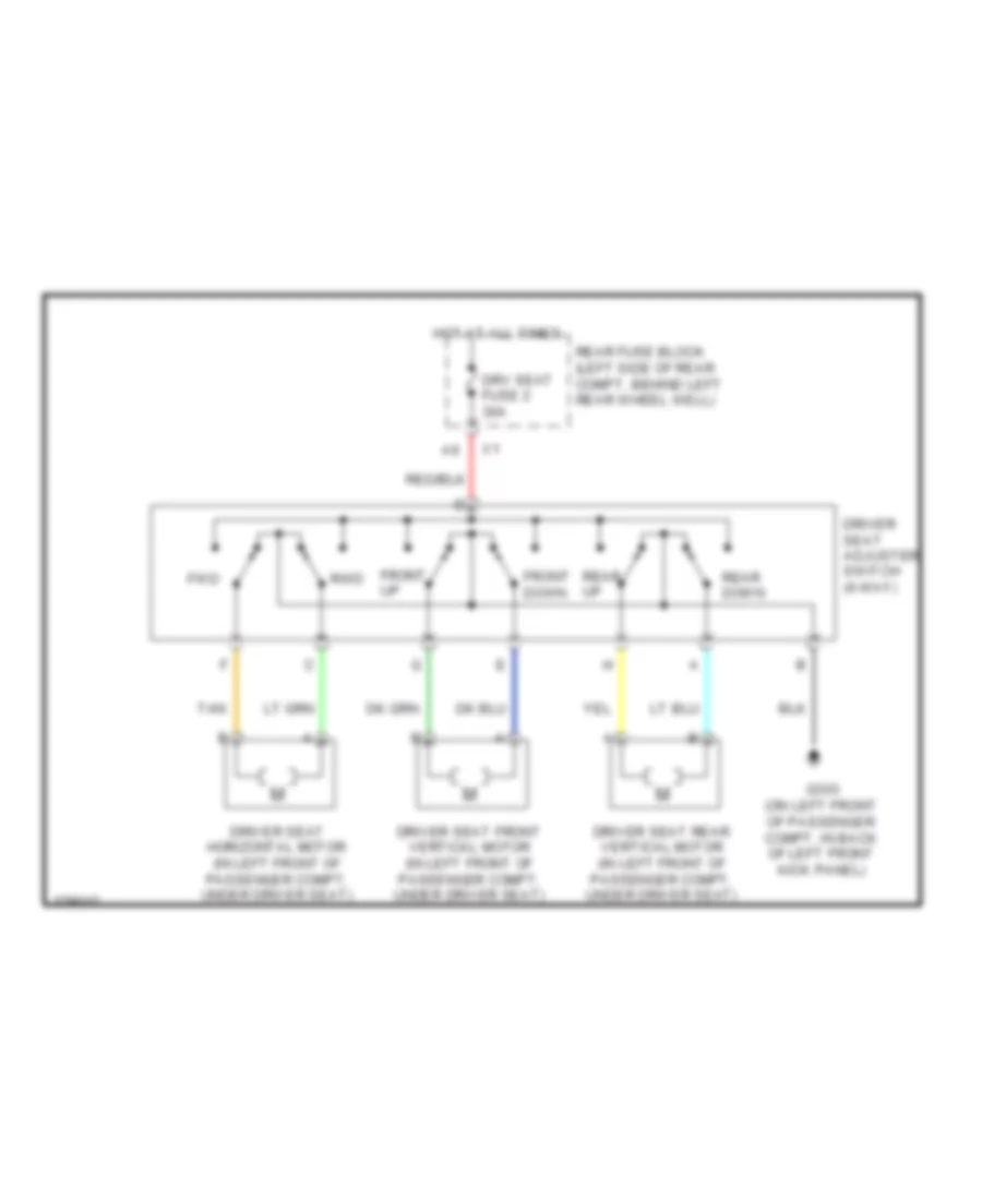Электросхема привода сидений с 6 путями для Pontiac G6 2008
