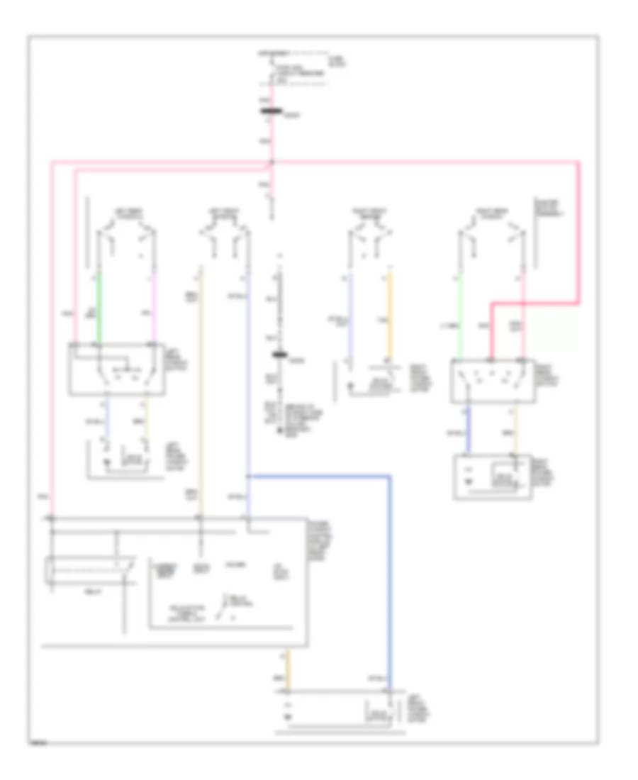 Электросхема стеклоподъемников, 4 двери для Pontiac Grand Am LE 1990