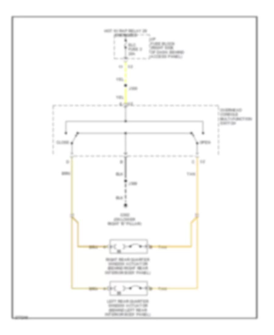 задний Windows Wiring Diagram четверти для Pontiac Montana SV6 2008